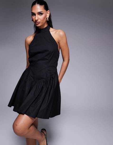 Kaiia – Exklusives Minikleid in Schwarz mit Neckholder, tiefer V-Taille und tiefem Rückenausschnitt - view 1