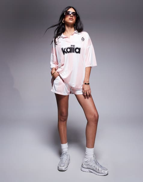 Kaiia – Gestreifte Boxershorts in Rosa und Weiß, Kombiteil - view 1