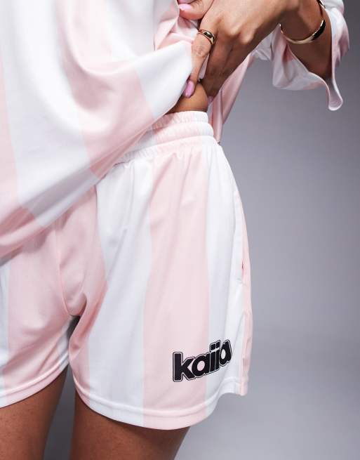 Kaiia – Gestreifte Boxershorts in Rosa und Weiß, Kombiteil, 3 von 5