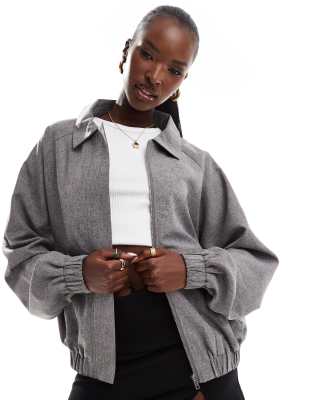 Kaiia - Grå og skræddersyet samt oversized bomber-jakke med lommedetalje - Kun hos ASOS  
