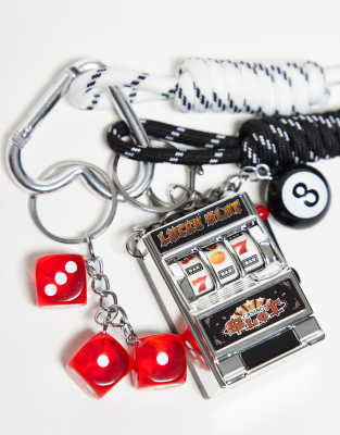 Kaiia Heart Carabiner Interactive Slot Machine Lucky Jackpot Bag Charm In Multi