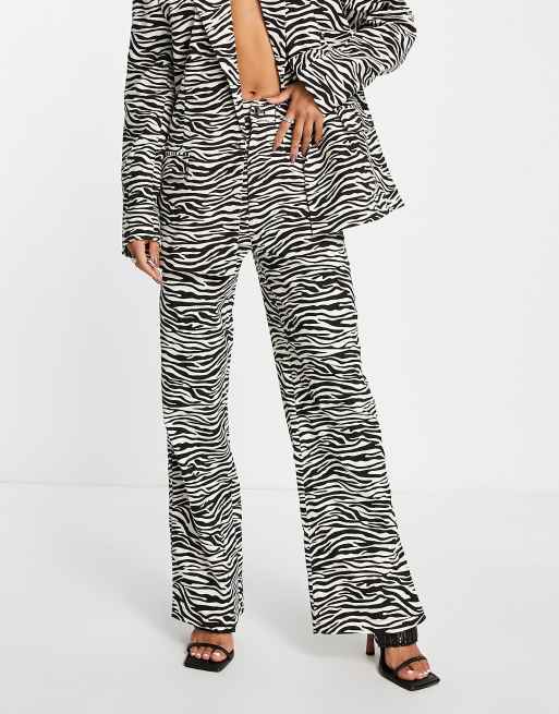 Heartbreak wide leg pants in zebra print