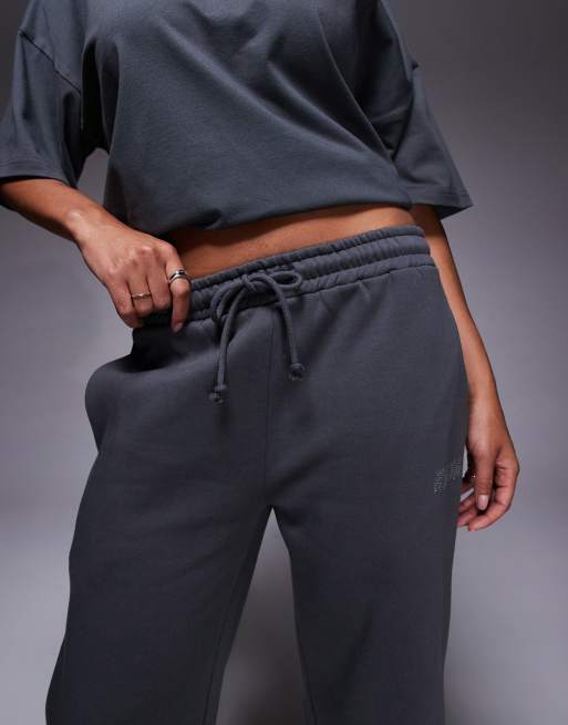 Kaiia hotfix logo wide leg trackies in dark grey (part of a set), 3 of 5
