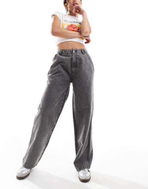 Kaiia – Jeans in grauer Waschung mit weitem Schnitt