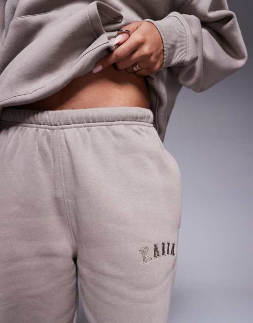 Kaiia - Joggers color talpa chiaro con polsino in coordinato, 5 di 5