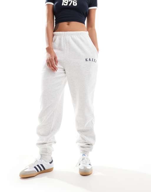 Kaiia - Joggers con fondo elasticizzato grigio chiaro