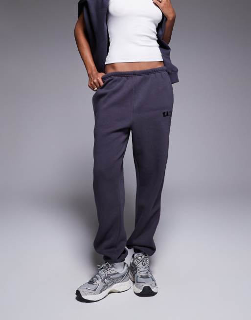 Kaiia - Joggers grigio scuro con fondo elasticizzato in misto cotone in coordinato  , 2 di 5