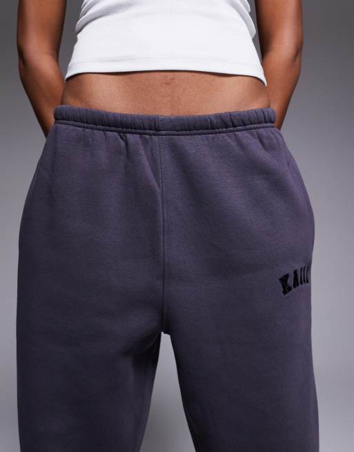 Kaiia - Joggers grigio scuro con fondo elasticizzato in misto cotone in coordinato  , 4 di 5