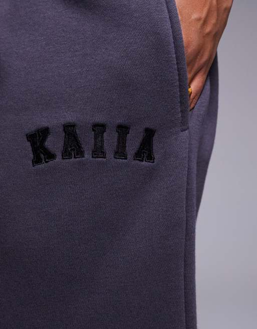 Kaiia - Joggers grigio scuro con fondo elasticizzato in misto cotone in coordinato  , 5 di 5