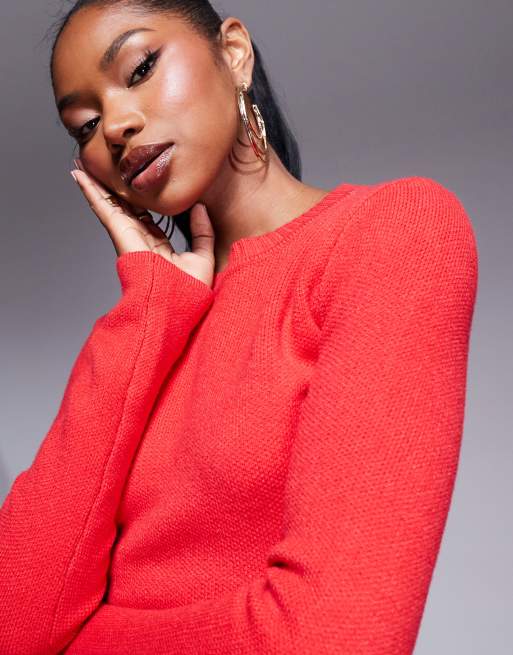Kaiia knit bodycon midaxi sweater dress in red ASOS
