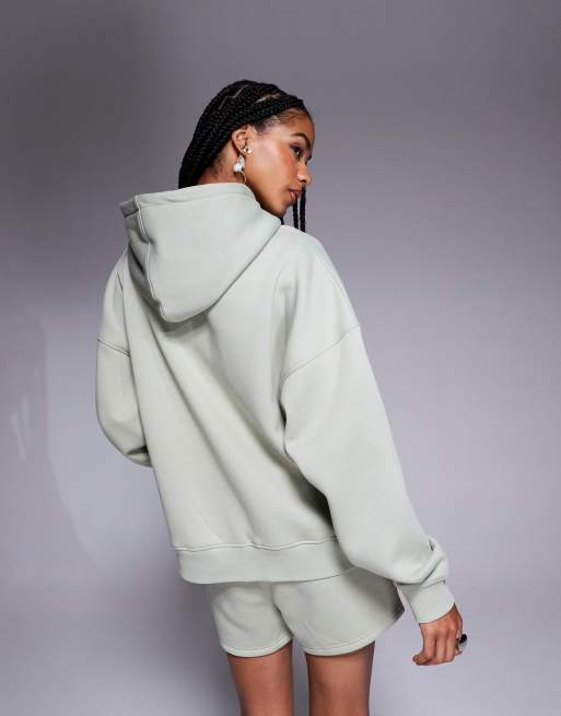 Kaiia KTL Felpa oversize in misto cotone verde salvia con - Main Image