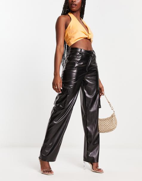 Moden krøllet uld Women's Leather Trousers | Leather Leggings | ASOS