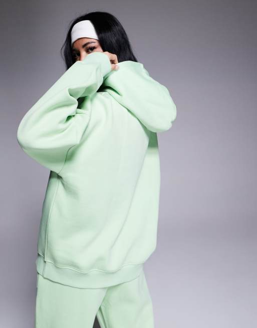 Kaiia – Limonkowa bluza oversize z kapturem z tłoczonym logo, część zestawu, 4 z 4