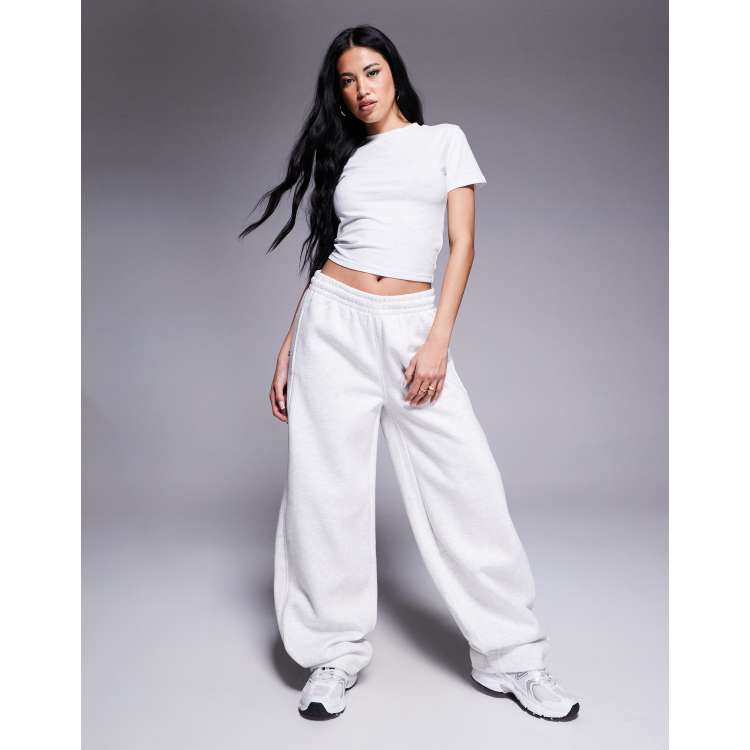 Kaiia logo pocket detail barrel leg sweatpants in light gray