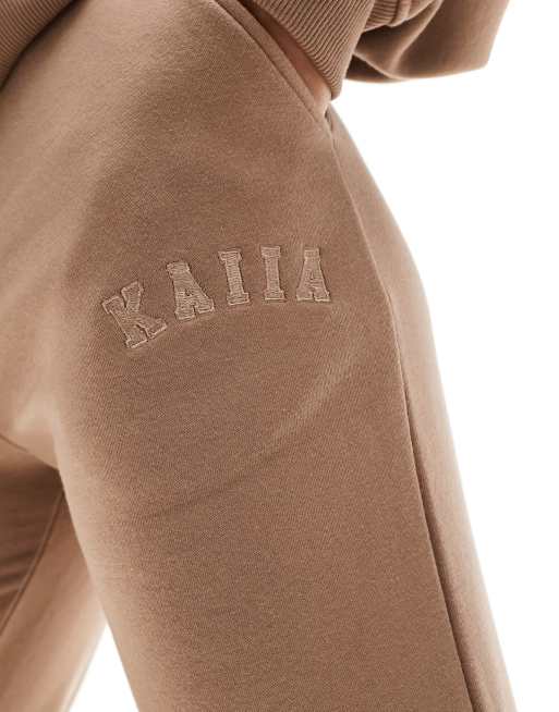Kaiia logo wide leg trackies in caramel (part of a set), 4 of 5