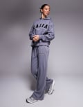 [Kaiia] Kaiia logo wide leg trackies in grey (part of a set) 18 Dark grey