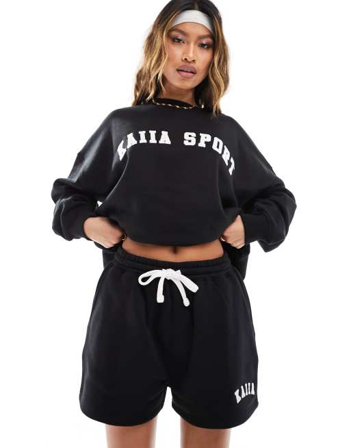 Kaiia motif sweat shorts in black part of a set