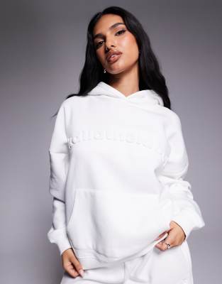 Kaiia – Oversize-Kapuzenpullover in Weiß mit geprägtem Logo, Kombiteil - view 1