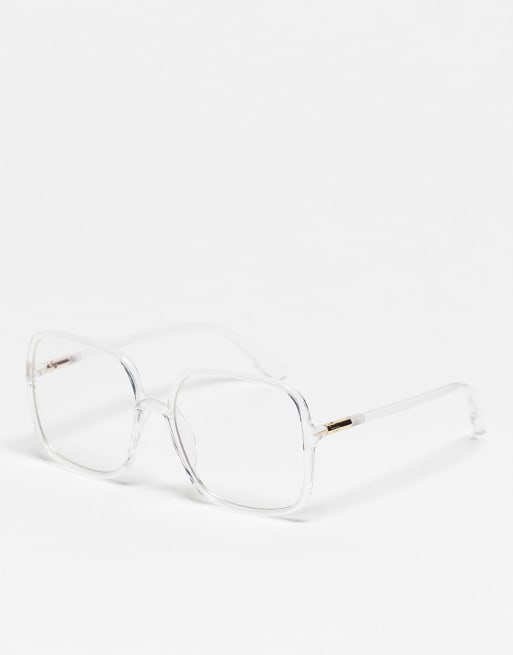 Kaiia oversized clear frame blue light lens glasses 