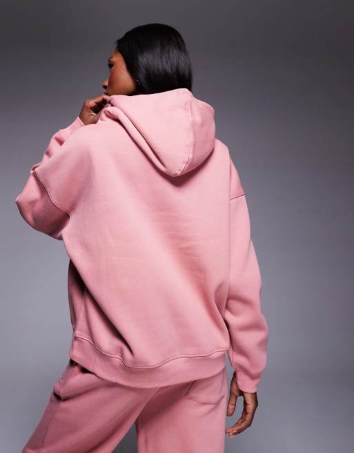 Kaiia - Oversized hoodie met geborduurd logo in roze, deel van co-ord set, 4 van 4