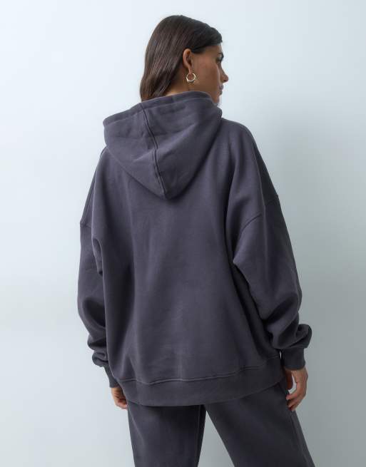 Kaiia - Oversized hoodie van katoenmix met logo in donkergrijs, deel van co-ord set  , 3 van 4