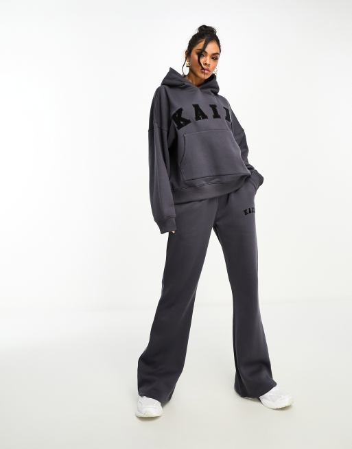 Kaiia oversized logo hoodie in dark gray - part of a set