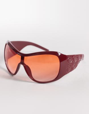 Kaiia oversized ombre lens visor sunglasses in burgundy burgundy 4090₽