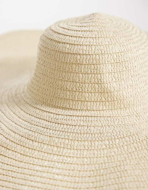 Kaiia oversized wide brim hat in beige, 2 of 3