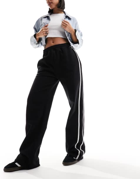 Kaiia - Pantalon ample avec bandes sur le côté - Noir - view 1