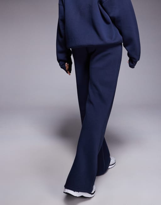 Kaiia - Pantalon de jogging d'ensemble ample en coton majoritaire à broderie logo - Marine et rouge  , 4 de 5