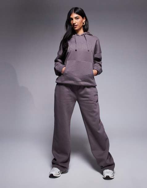 Kaiia - Pantalon de jogging d'ensemble ample en coton majoritaire - Taupe - view 1