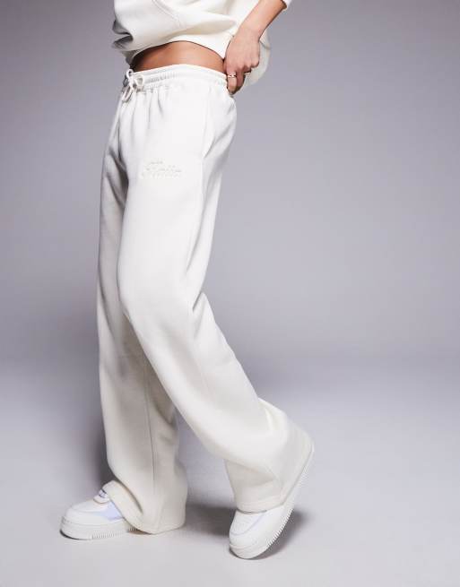 Kaiia - Pantalon de jogging d'ensemble en coton majoritaire avec inscription logo en relief - Babeurre  , 4 de 5