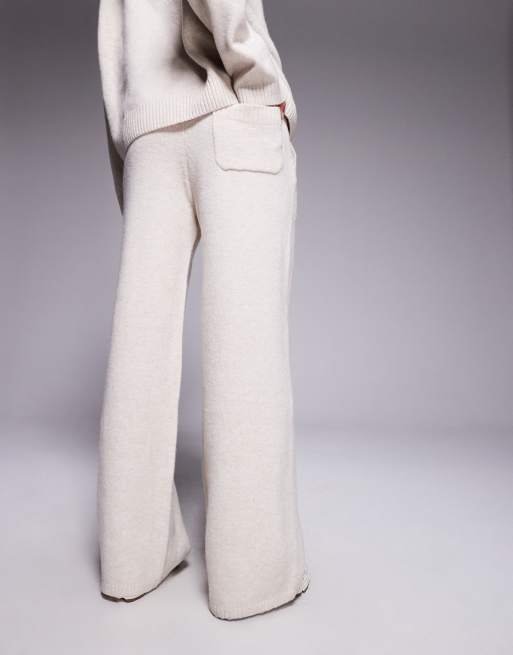 Kaiia - Pantalon d'ensemble ample en maille avec broderie logo - Grège, 4 de 6