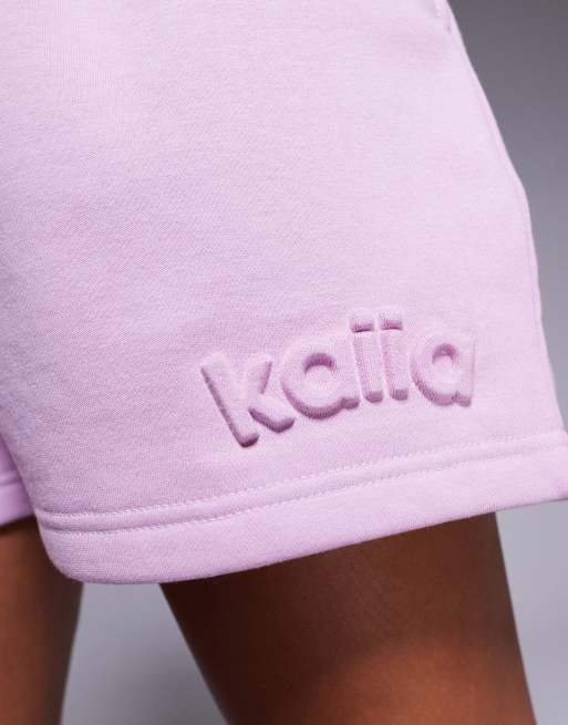 Kaiia - Pantaloncini della tuta viola Parma con dettaglio in rilievo in coordinato, 3 di 5