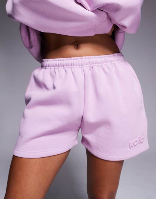 Kaiia - Pantaloncini della tuta viola Parma con dettaglio in rilievo in coordinato, 4 di 5
