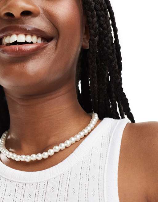 Kaiia - Parelketting met strikdetail in roze