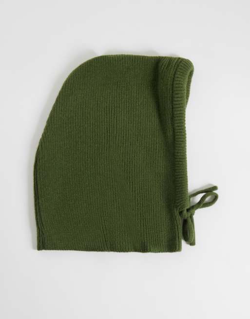 Kaiia passamontagna in maglia a coste verde oliva, 1 di 3