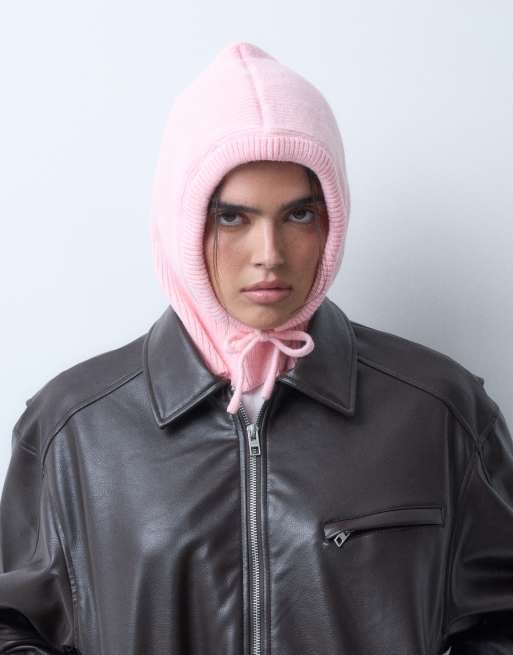 Kaiia passamontagna in maglia a costine rosa in esclusiva, 1 di 3
