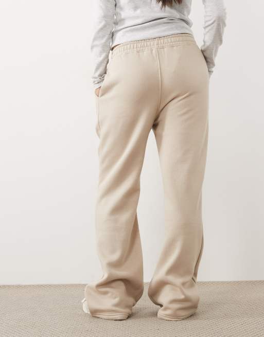 Kaiia Petite – Beige mjukisbyxor i bomullsmix med vida ben, 4 av 5