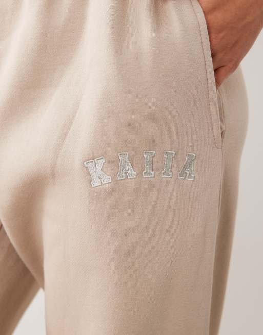 Kaiia Petite cotton blend cuffed joggers in stone, 5 of 5