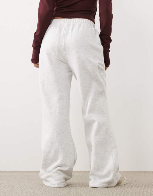 Kaiia Petite cotton blend embroidered logo cuffed joggers in light grey marl, 4 of 5