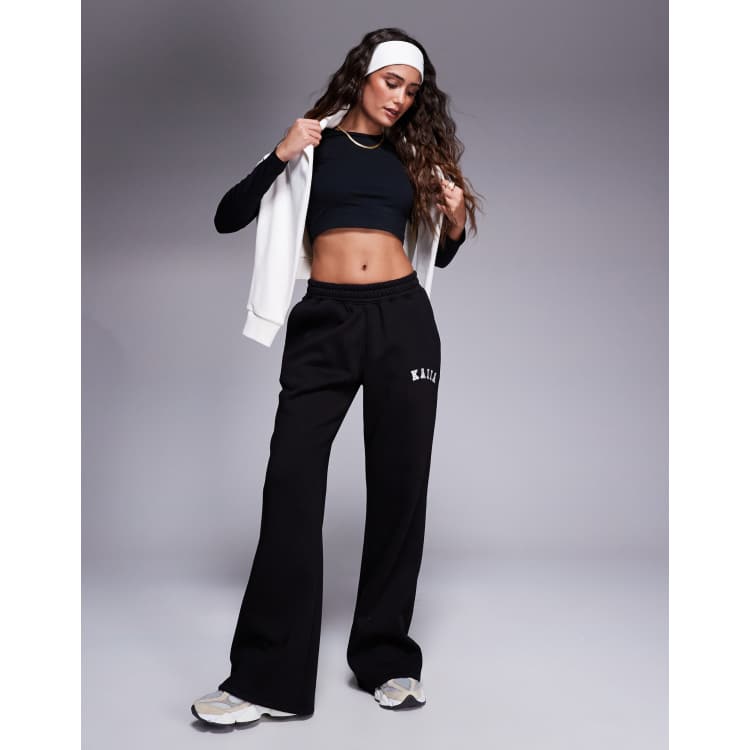 KAIYA ■ Tie me up sweatpants パンツ Kaiia Wide Leg Sweat Pants In Grey Marl | Public Desire