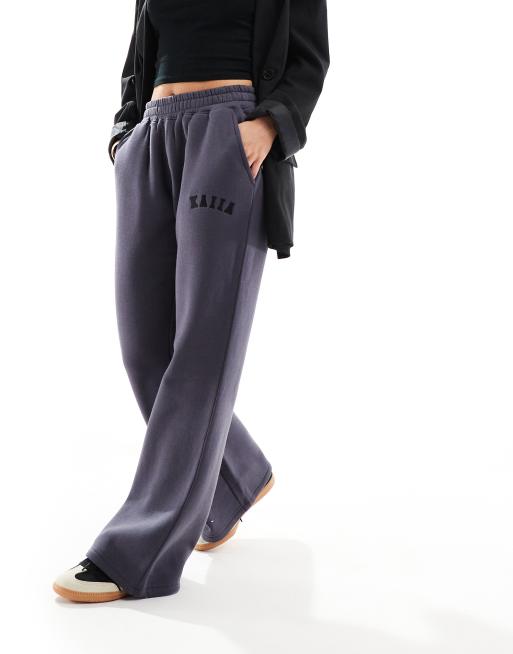 Kaiia Petite – Jogginghose aus Baumwollmix in Dunkelgrau mit weitem Bein  , 4 von 5