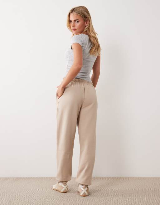 Kaiia Petite – Jogginghose aus Baumwollmix in Steinbeige mit Bündchen, 3 von 5