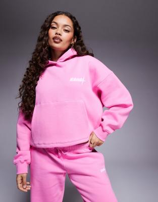 Petite logo oversized hoodie in pink - part of a set
