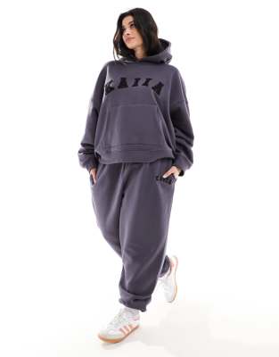 Plus cuffed sweatpants in dark gray - part of a set