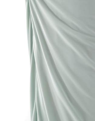 Kaiia Plus Exclusive Double Layered Slinky Ruched Column Maxi Skirt In Green