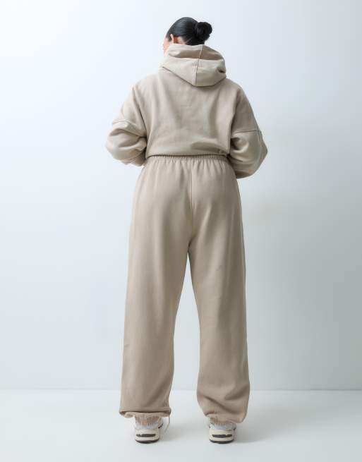 Kaiia Plus - Joggingbroek van katoenmix met boorden in stone, 4 van 5