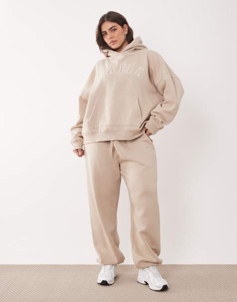 Kaiia Plus – Ljusbeige sweatshirtset - view 1