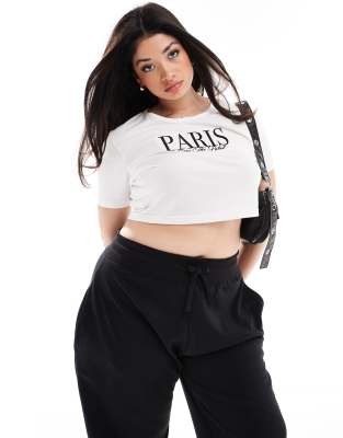 Kaiia Paris Motif Baby Tee In White
